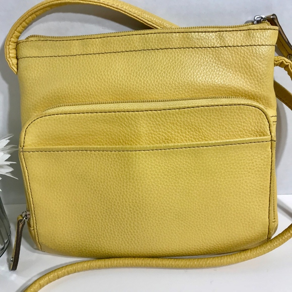 SOLD!!  TIGNANELLO Yellow Leather Crossbody - Picture 2 of 8